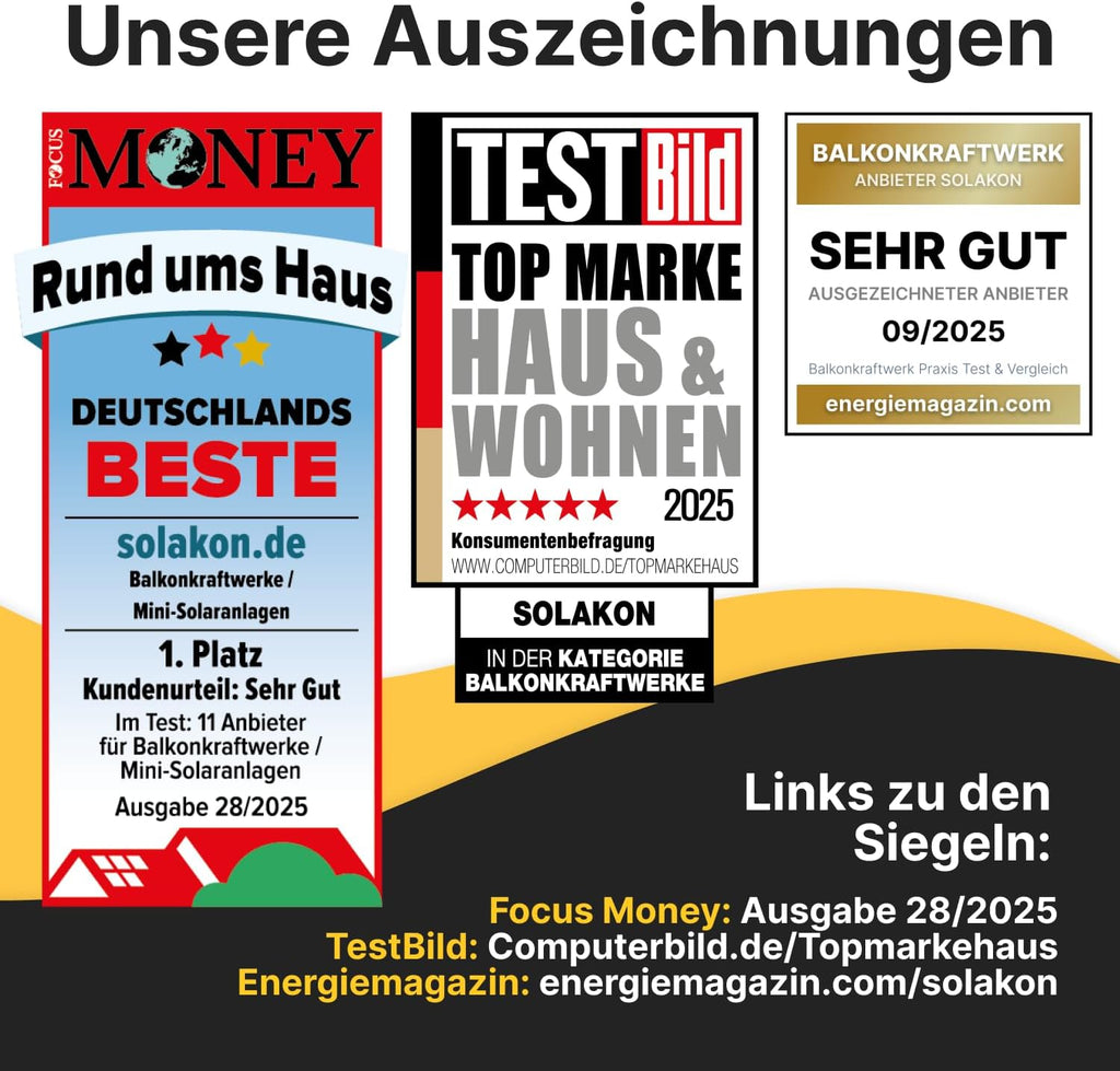 Balkonkraftwerk Solaranlage Komplettset 1000W 800W Wechselrichter 2x500W bifaziale Solarmodule 5m Anschlusskabel ohne Halterung