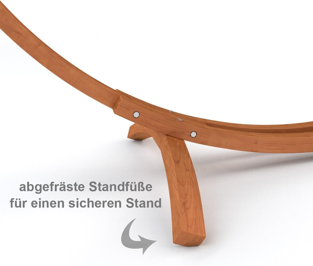 Hängemattengestell Holz Eukalyptus 310 cm wetterfest bis 150 kg ohne Hängematte Modell 50055