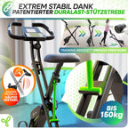 Klappbarer Heimtrainer Tretmann Home mit Magnetwiderstand 16 Stufen gepolstertem Sitz und 150 kg Belastbarkeit
