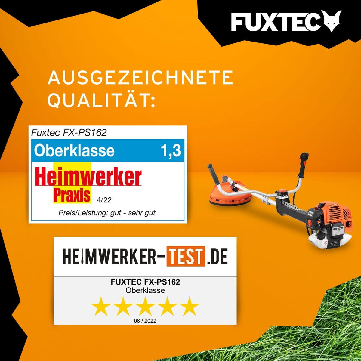 Freischneider Benzin Motorsense FX-PS162 62cc 3,5PS 2-Takt 32cm Schnittbreite mit Fadenmesser und Tragegurt