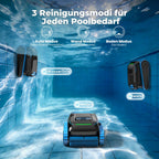 Poolroboter PC20 für Boden Wand und Wasserlinie 18.927 l/h App-Steuerung 5.200 mAh Akku 4 l Filterkorb für Pools bis 170 m²