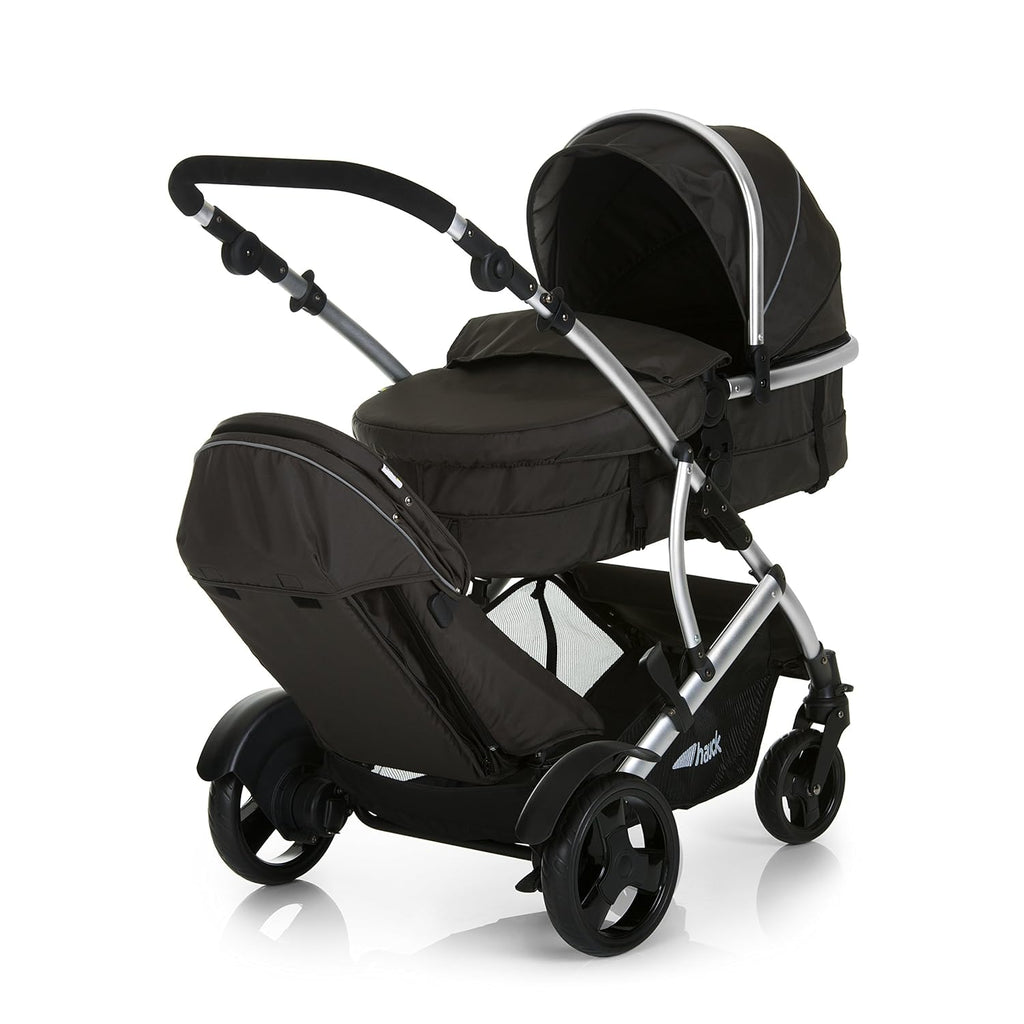 Geschwisterwagen Duett 2 Tandem Kinderwagen mit Babywanne und Sportsitz 2 Sitze bis 15 kg höhenverstellbar inkl Regenschutz
