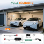 Mobile Wallbox EV Ladegerät 11kW 400V Typ 2 7,6m Kabel 8-16A CEE 3-phasig IP66 App Steuerung Modell