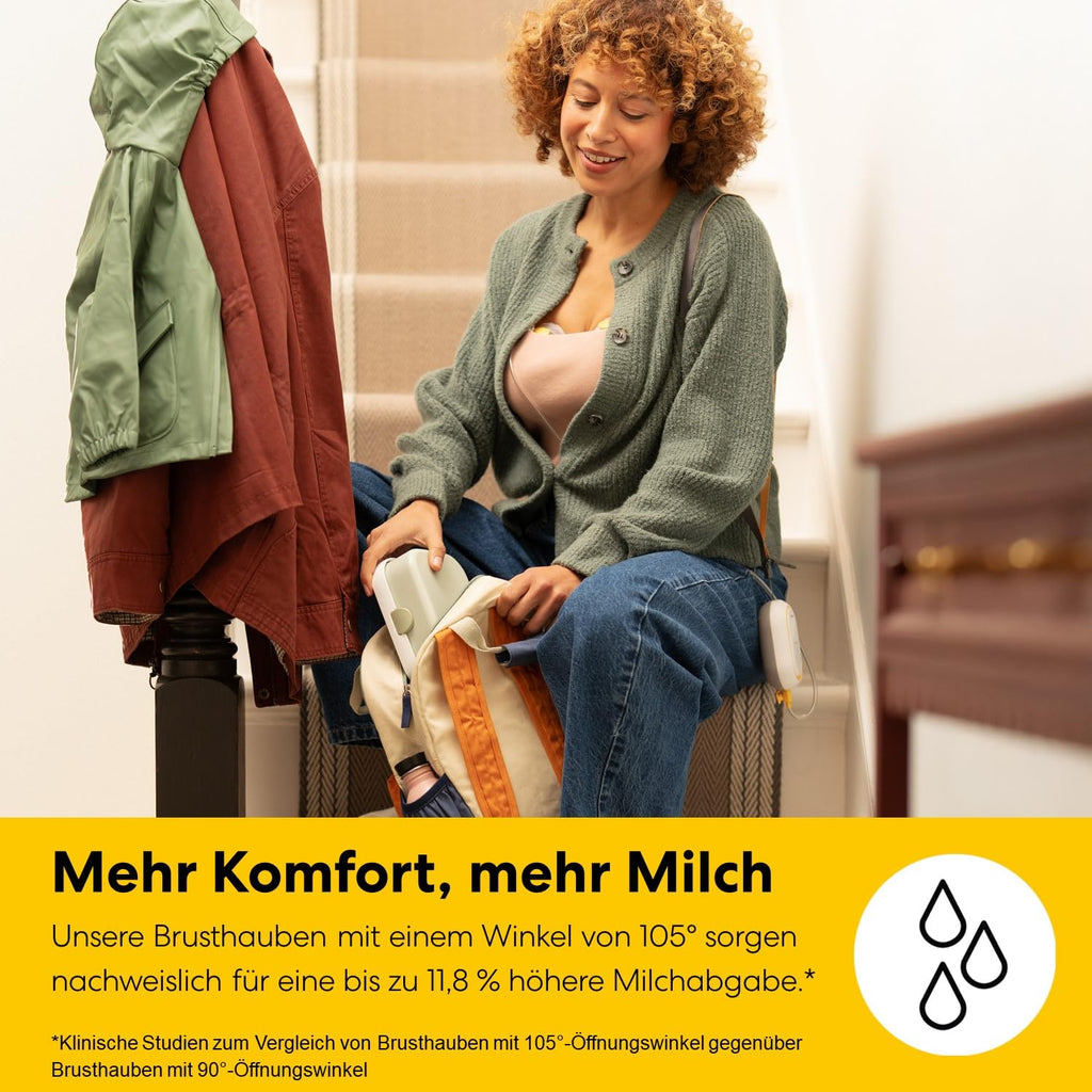 Freestyle Mini Hands-free elektrische Doppelmilchpumpe tragbar mit Auffangschalen wiederaufladbarem Akku und USB-C