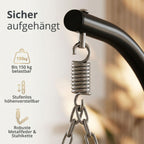Hängesessel mit Gestell 102 x 95 cm bis 150 kg mit Wendebezug und Abdeckplane für Outdoor & Indoor