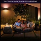 LED Wandleuchte Dymera 10 W 1500 lm IP44 Schwarz mit Farbwechsel und Sprachsteuerung für Innen- und Außenbereich