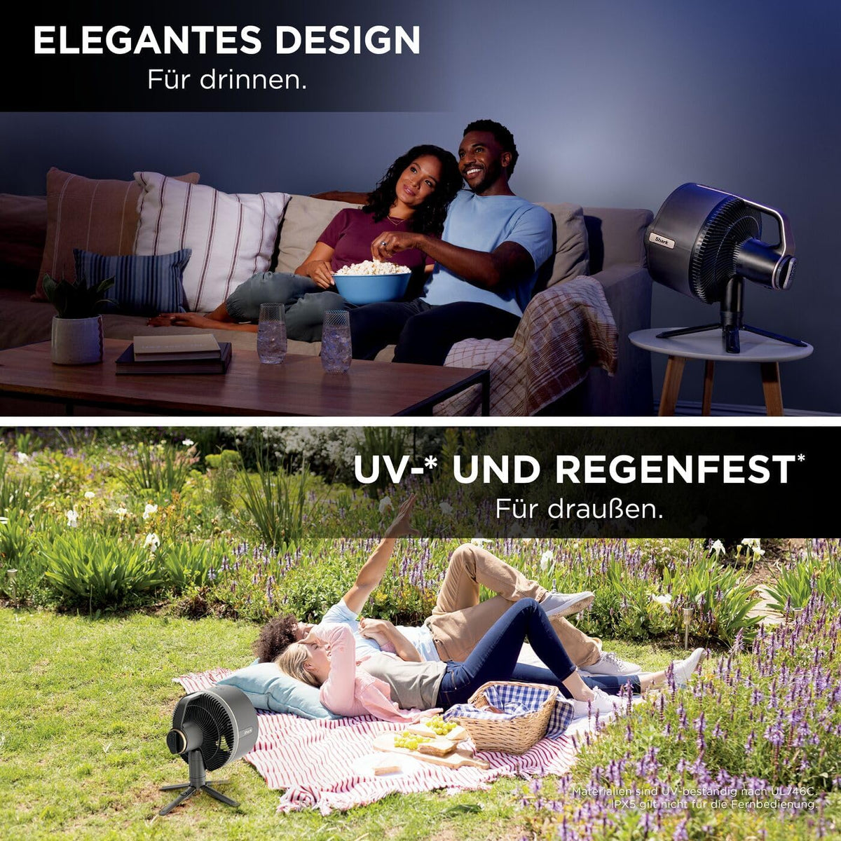 Akku Ventilator mit Sprühsystem FA300EU Stand- und Tischventilator 5 Geschwindigkeiten Fernbedienung 24h Laufzeit