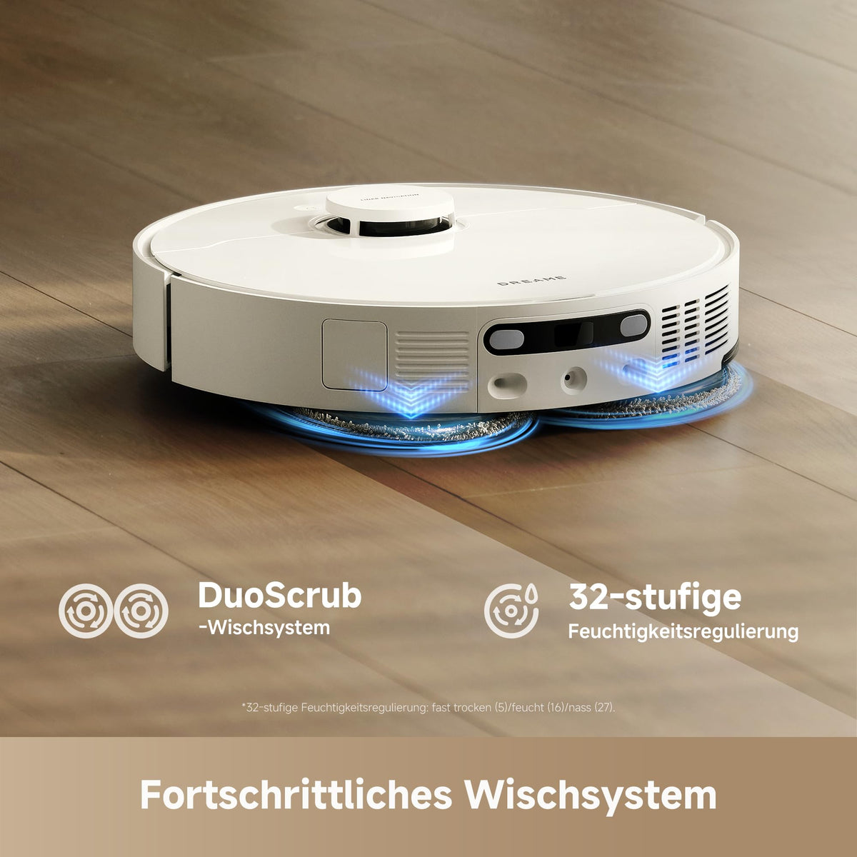 Saugroboter mit Wischfunktion RLL53SE 25.000 Pa 231 Min Laufzeit 10,5 mm Mopp-Anhebung automatische Moppreinigung App-Steuerung