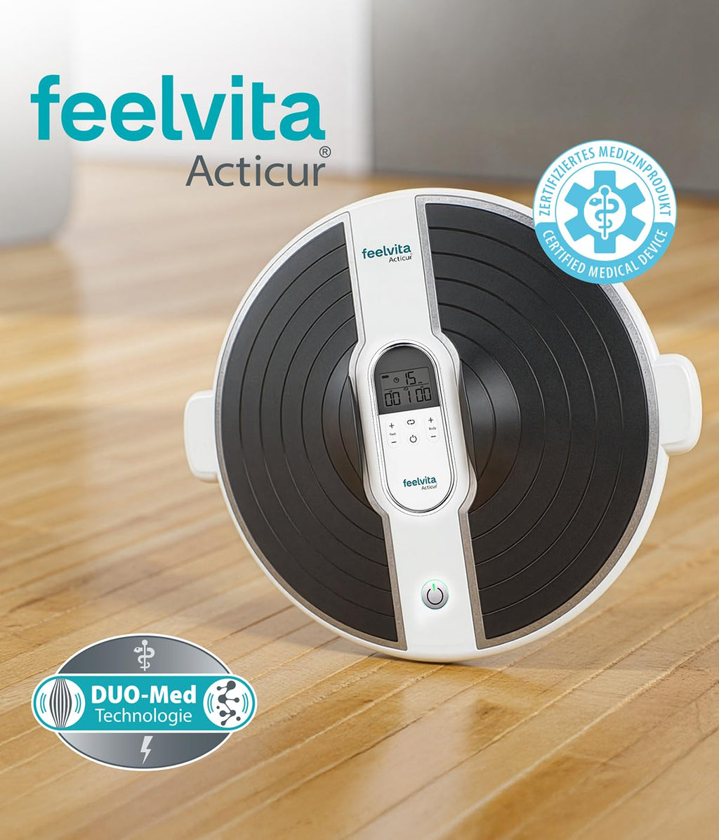 Feelvita Acticur EMS TENS Durchblutungsstimulator für Füße Beine und Knie 11-teilig mit 9 Programmen 20 Intensitätsstufen