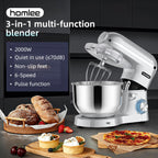3 in 1 Küchenmaschine 2000W 5,5L Schüssel mit Fleischwolf und 1,5L Mixer 6 Geschwindigkeiten SM-1518BM