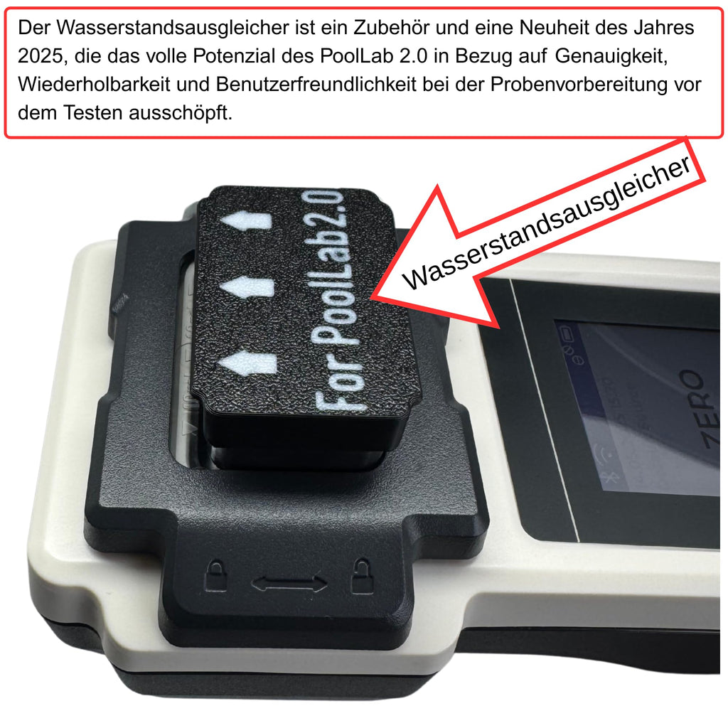 Pool-Wasseranalysegerät PoolLab 2.0 27 Parameter mit WiFi Bluetooth App Aufbewahrungskoffer und Wasserstandsausgleicher