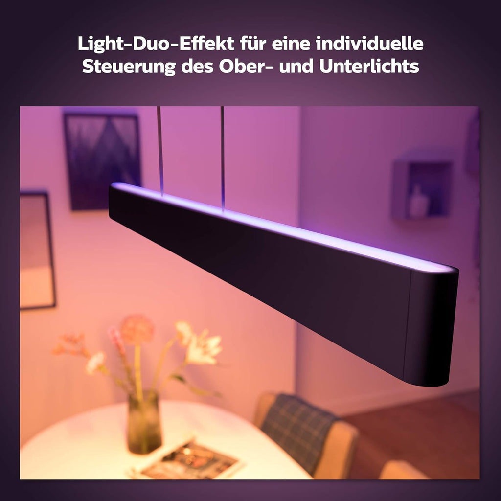 LED Pendelleuchte Ensis 5500 lm 79 W dimmbar mit 16 Mio. Farben App- und Sprachsteuerung Schwarz