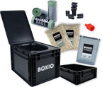 Camping Trockentrenntoilette Max+ 40 x 30 x 28 cm mit Sitzerhöhung Urinkanister Beuteln und Hanfstreu