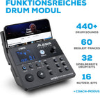 E-Drum Set 8-teilig Nitro Max Kit 10 Zoll Dual-Zone Snare Mesh Pads Bluetooth USB MIDI 440+ Sounds