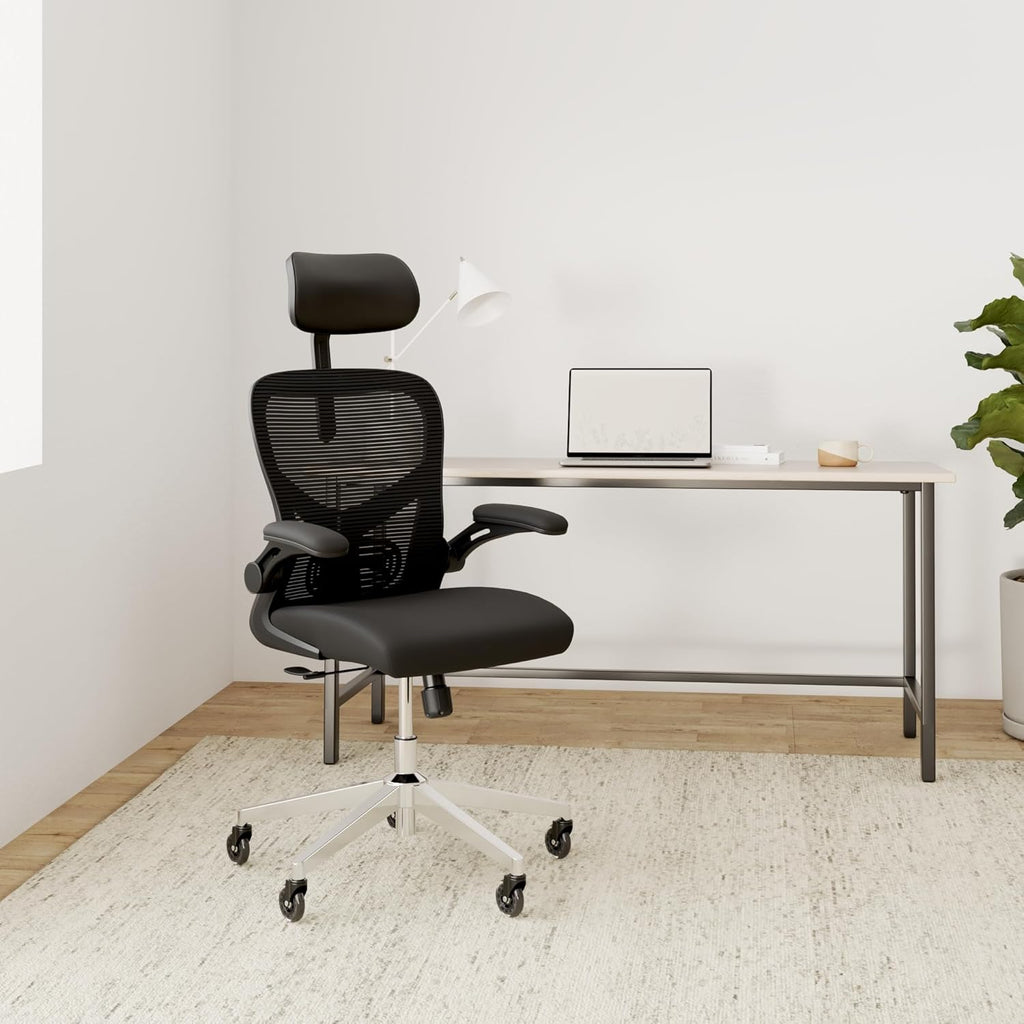 Ergonomischer Bürostuhl SmartSeat mit Kopfstütze Armlehnen Lendenstütze Mesh und 150 kg Belastbarkeit