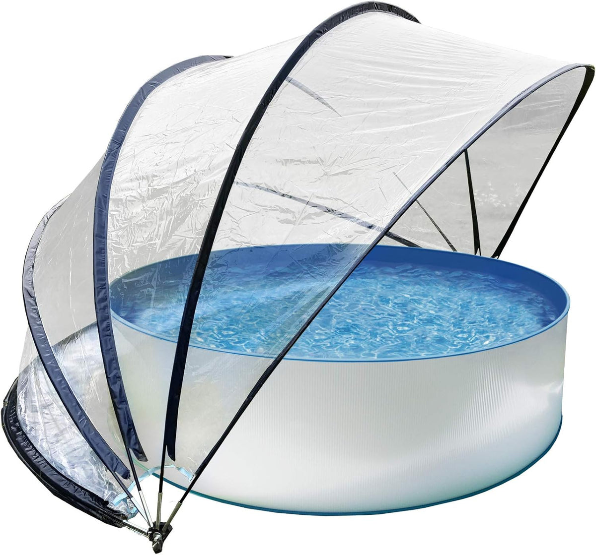 Pool Pavillon Cabrio Dome 036528-0 440 x 440 x 220 cm mit Sonnenschutz und Wetterschutz