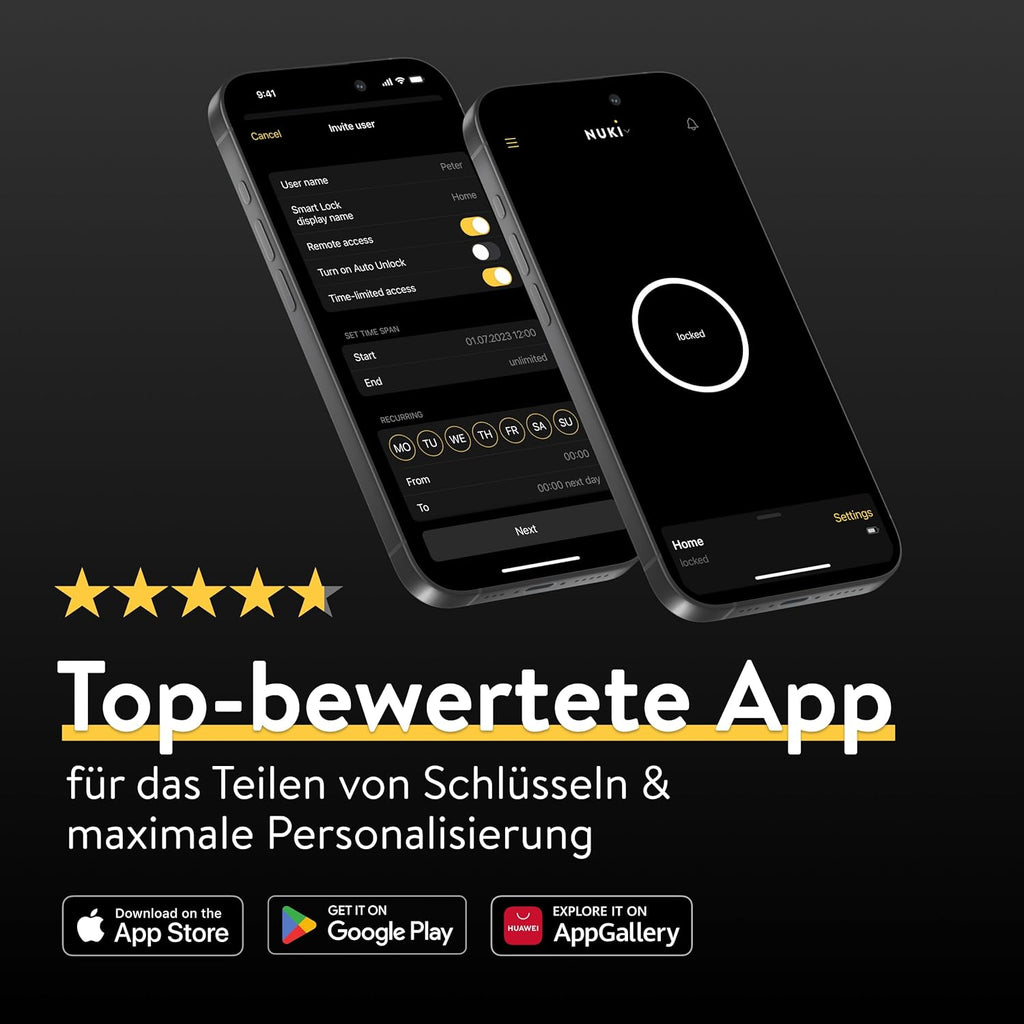 Smart Türschloss Pro 221147 elektronisch Bluetooth WLAN Matter Nachrüstlösung Fernsteuerung ohne Zylindertausch