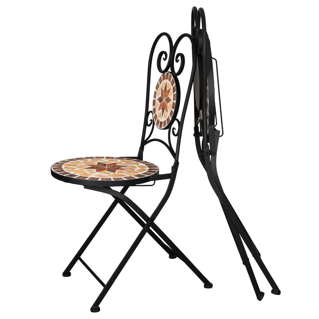 Mosaiktisch 2 Stühle Mosaik Sitzgarnitur Bistrotisch Sitzgruppe Balkonset Balkonmöbel