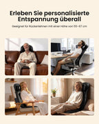 Shiatsu Massagesitzauflage für Rücken und Nacken 12 Massagerollen 3 Massagezonen Wärmefunktion Sitzvibration Verstellbare Nackenmassage