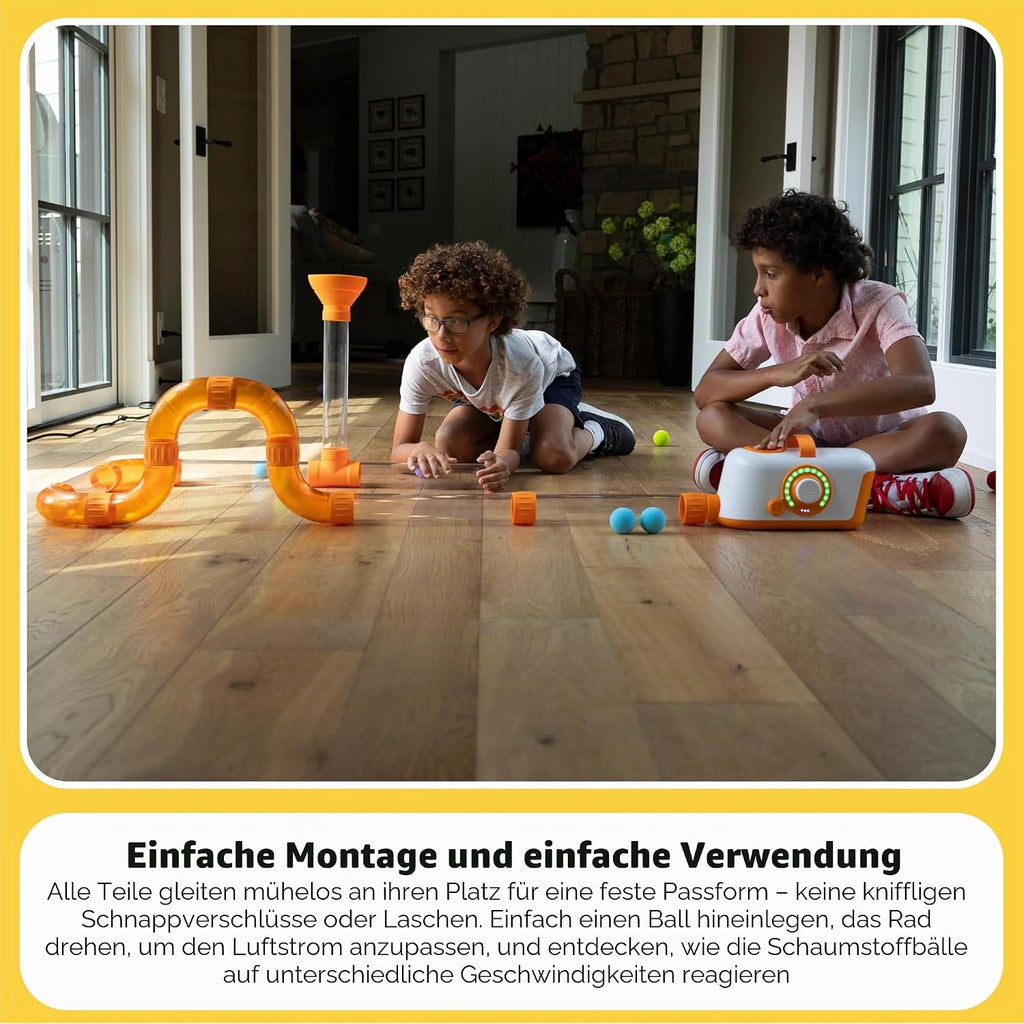 Luftbetriebenes Röhren und Kugel Physik Spielzeug Air Toobz FA454-1 STEM Experiment Set für Kinder ab 3 Jahren