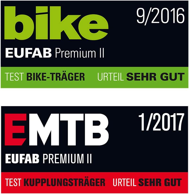 Fahrradträger Anhängerkupplung Premium 2 11521 für 2 Fahrräder E-Bike geeignet 60 kg klappbar abschließbar vormontiert