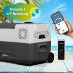 Kompressor Kühlbox 39 Liter mit Rollen 12/24V 230V -20°C bis +20°C mobile Kühltruhe mit USB Anschluss für Auto Camping Wohnmobil