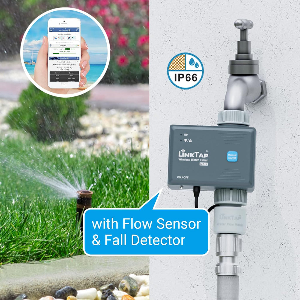 Bewässerungscomputer mit App Steuerung G2S mit Wassermengenzähler und Gateway IP66 drahtloses Gartensystem 10x15x18 cm