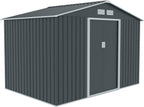 Metall Gerätehaus S200 XXL 277x191x192 cm Gartenhaus Geräteschuppen Satteldach Anthrazit Outdoor