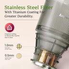 Slow Juicer SJ054C Kaltentsafter 200 W mit 110 mm Einfüllschacht für ganze Früchte und Gemüse BPA-frei