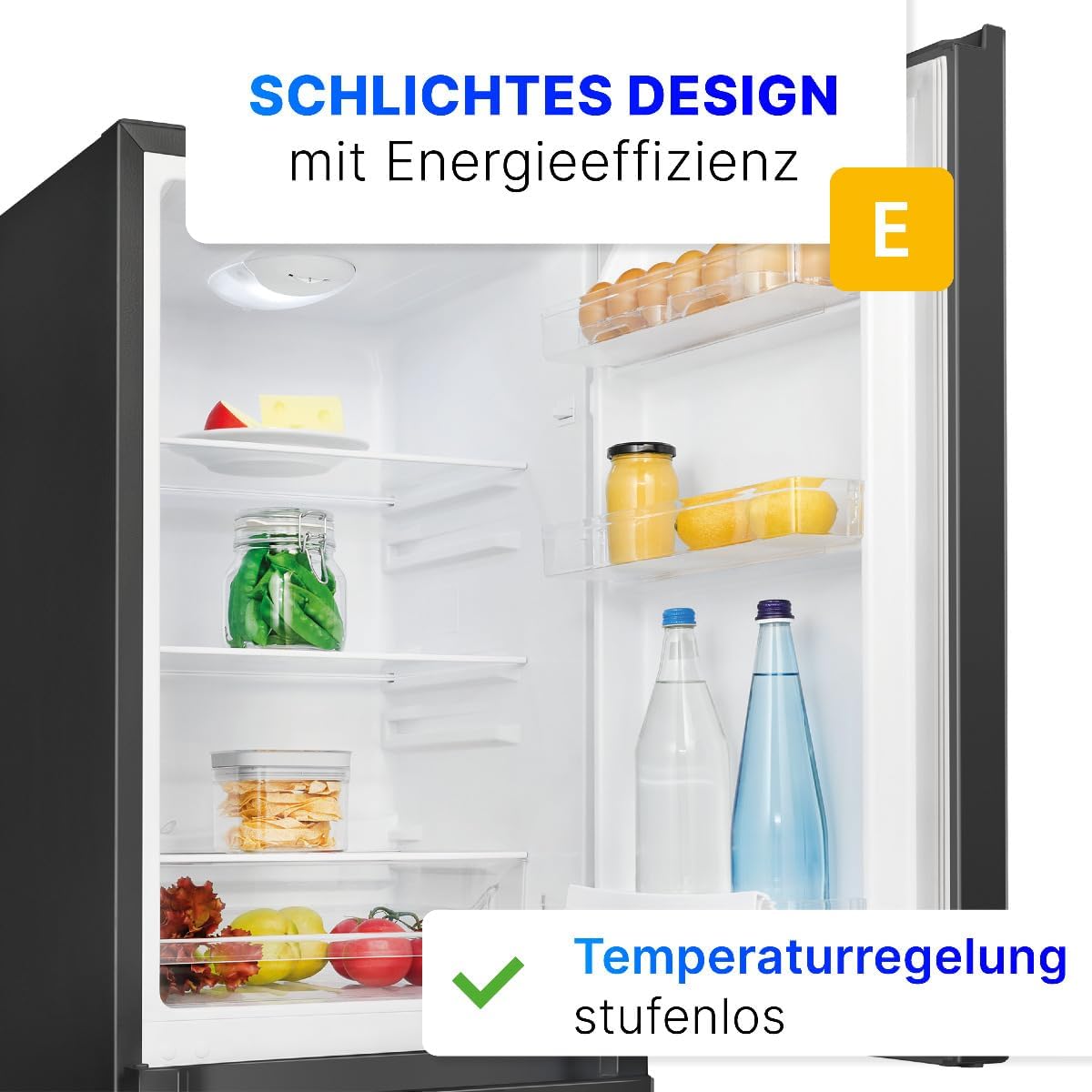 Kühlschrank mit Gefrierfach 175L KG 320.2 143cm 39dB freistehend 3 Ablagen 3 Gefrierschubladen Türanschlag wechselbar