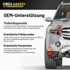 OBD2 Bluetooth Diagnosescanner MX+ für iOS Android und Windows mit Fahrzeugdiagnose und Live-Daten