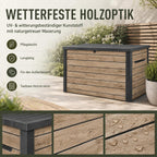 Gartenbox Ontario 870 Liter 147 x 83 x 86 cm aus Kunststoff in Holzoptik mit Gasdruckfedern abschließbar