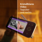 Babyphone mit App 1080p HD Kamera Schlaf- und Atemtracking KI Schreierkennung Wandhalterung Wi-Fi 400 m Reichweite
