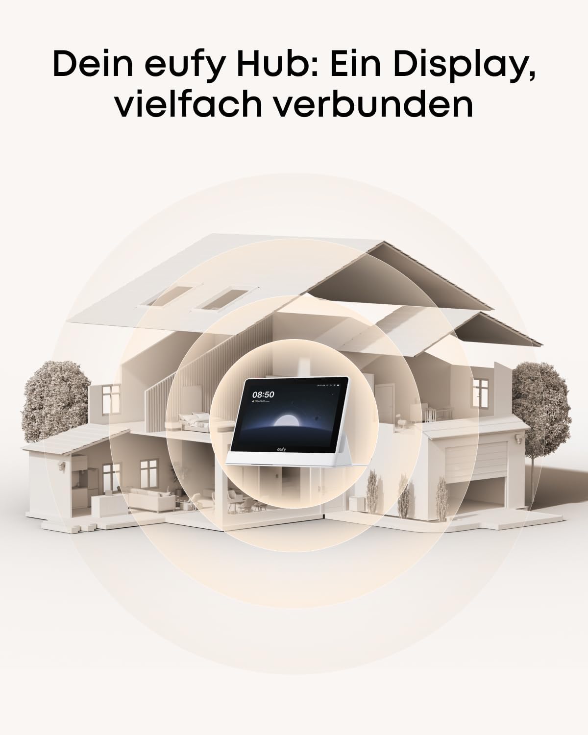 Smart Home Display T87A0 8 Zoll WLAN Touchscreen 1280 x 800 für Sicherheitsgeräte mit 4 Live-Ansichten und Echtzeitbenachrichtigungen