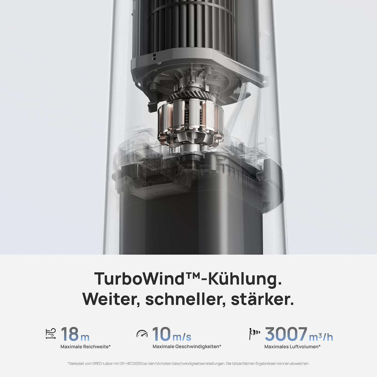 Nebel Turmventilator TurboCool 765S mit Ultraschall WLAN App-Steuerung 6L Tank 90° Oszillation