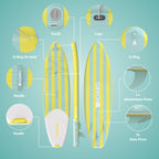 Aufblasbares SUP Board 326 cm Double-Layer-Dropstitch 85 cm breit bis 140 kg mit Paddel Pumpe Rucksack Drybag