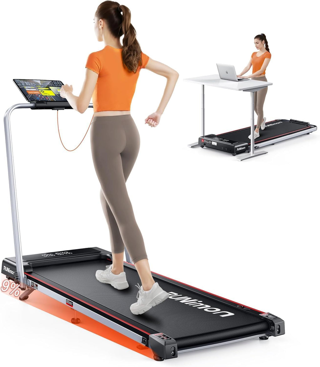 Klappbares Laufband für Zuhause und Büro RM01 12 km/h 2.5HP 9% Steigung 120 kg Tragkraft Walking Pad mit LED Anzeige