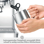 Espresso Siebträgermaschine mit integrierter Mühle und manuellem Milchaufschäumer Barista Express SES875BSS2EEU1A Edelstahl