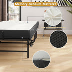 Klappbett Gästebett 90x200 cm mit 10 cm Schaumstoffmatratze Metallrahmen klappbar mit 4 Rollen bis 200 kg