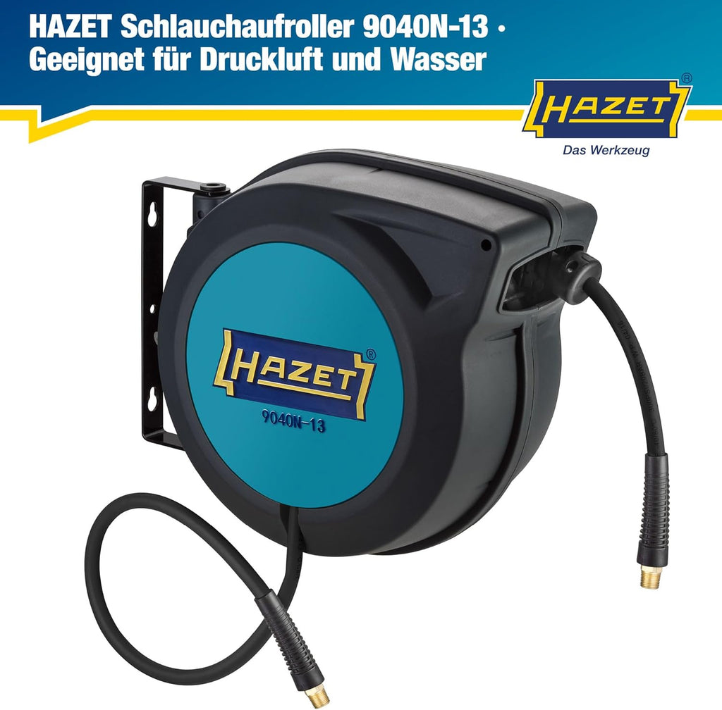 Schlauchaufroller 9040N-13 15 m 13 mm 20 bar Druckluft und Wasser Wandmontage mit automatischem Aufrollsystem und Stoppfunktion