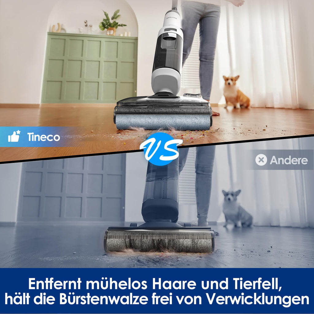 Nass-Trockensauger Floor One Stretch S6 180° Flachdesign 13 cm Liegehöhe 40 Min Laufzeit 21,6 V 85 °C Selbstreinigung HEPA-Filter