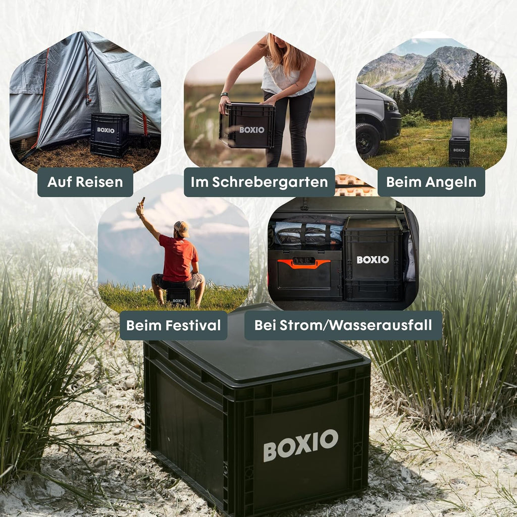Camping Trockentrenntoilette Max+ 40 x 30 x 28 cm mit Sitzerhöhung Urinkanister Beuteln und Hanfstreu