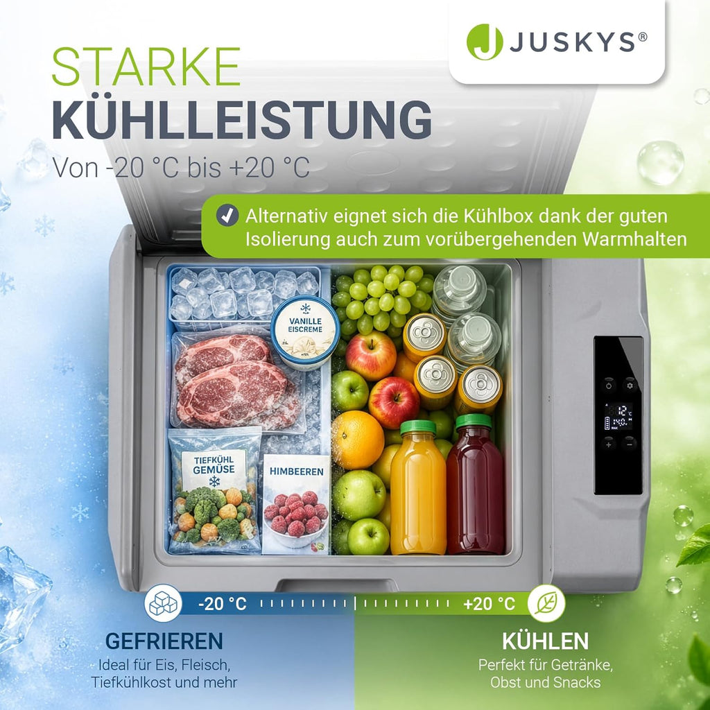 Kompressorkühlbox 50 L 12/24/230 V Yukon 40608 Kühl- und Warmhaltefunktion Auto Camping Grau