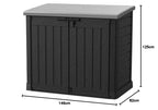 Mülltonnenbox Store it Out Max 1200L für 2 Mülltonnen bis 240L mit Bodenplatte und Regalhalter