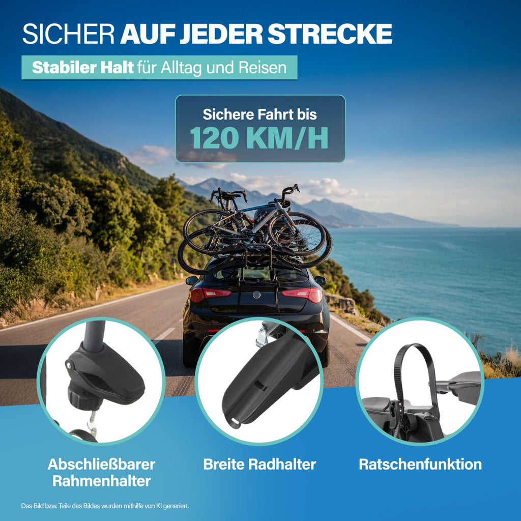 Heck Fahrradträger für 2 Fahrräder Modell 10444 45 kg Traglast 12 bis 29 Zoll faltbar