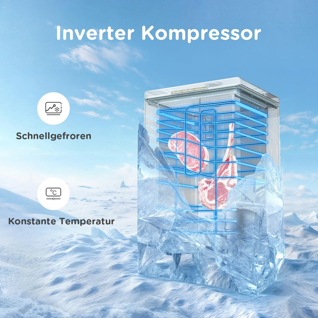 Freezer 200 L RCC201WH6(E) 41 dB Inverter Kompressor 6-stufige Temperaturregelung LED-Beleuchtung freistehend
