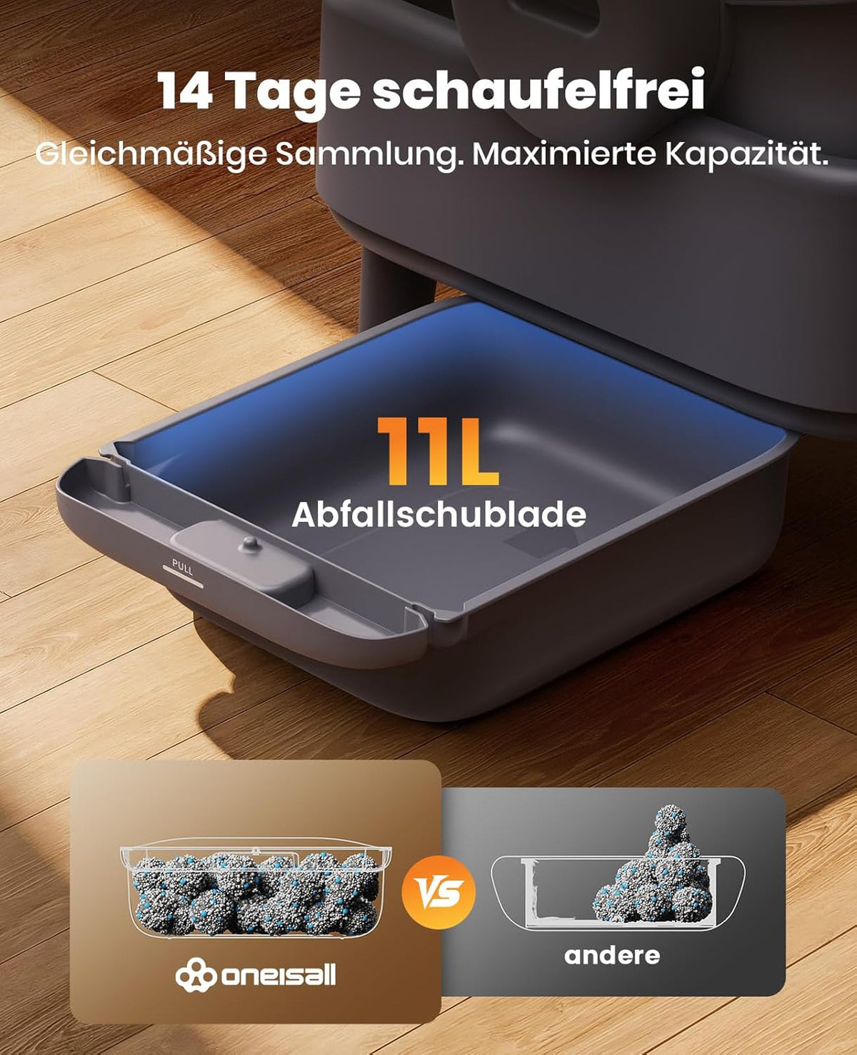 Selbstreinigende Katzentoilette XXL offen Automatik mit EaseClean System manuell automatisch inkl Katzenmatte und 40 Beutel