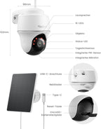 2K WLAN Überwachungskamera Set Home Hub Mini mit 2x Argus PT Lite 360° Schwenkbar Solarpanel KI-Erkennung Akkubetrieb