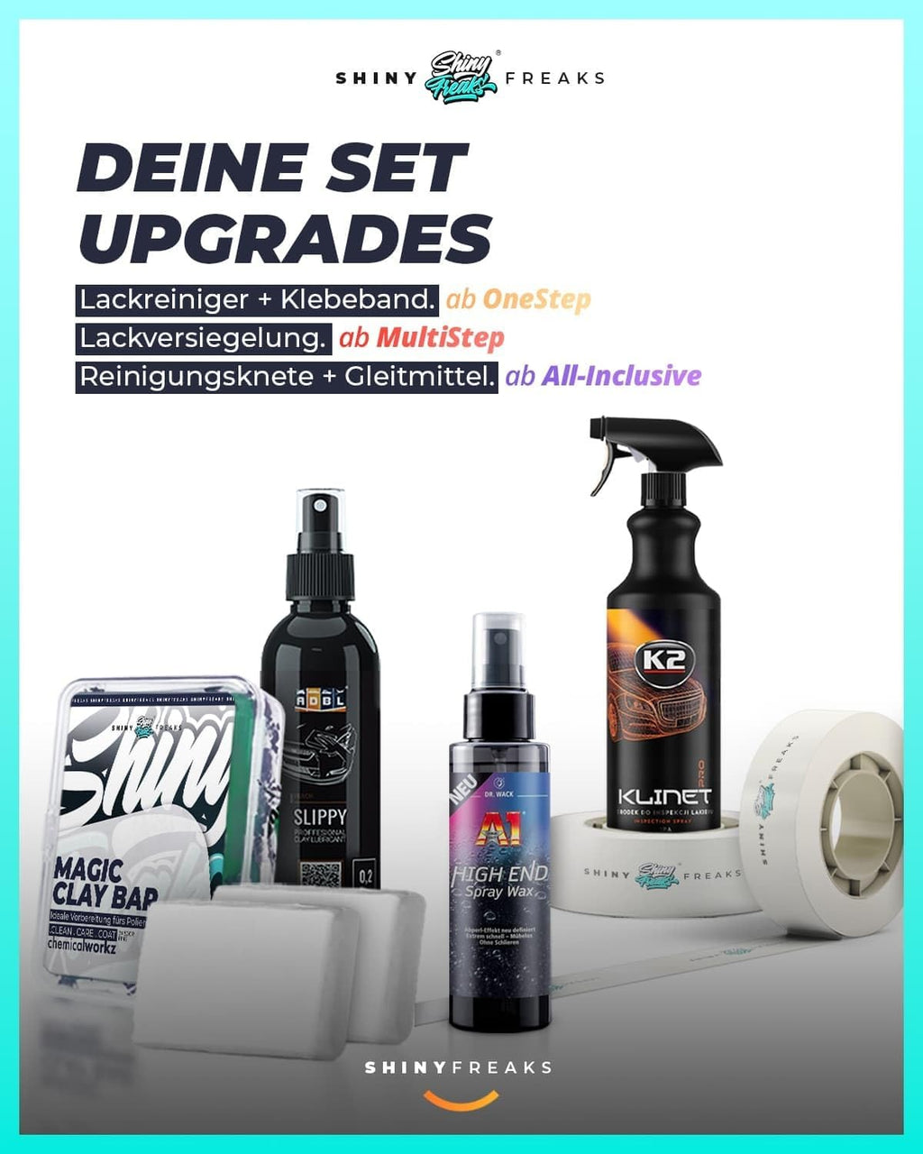 Exzenter Poliermaschinen Set 750W DA9 Pro 9mm Hub 20-teilig mit Politur Polierpads Lackversiegelung Zubehör