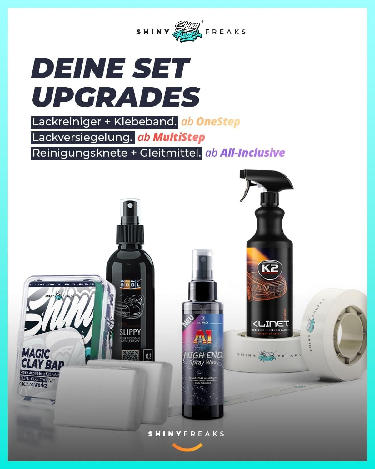 Exzenter Poliermaschinen Set 750W DA9 Pro 9mm Hub 20-teilig mit Politur Polierpads Lackversiegelung Zubehör